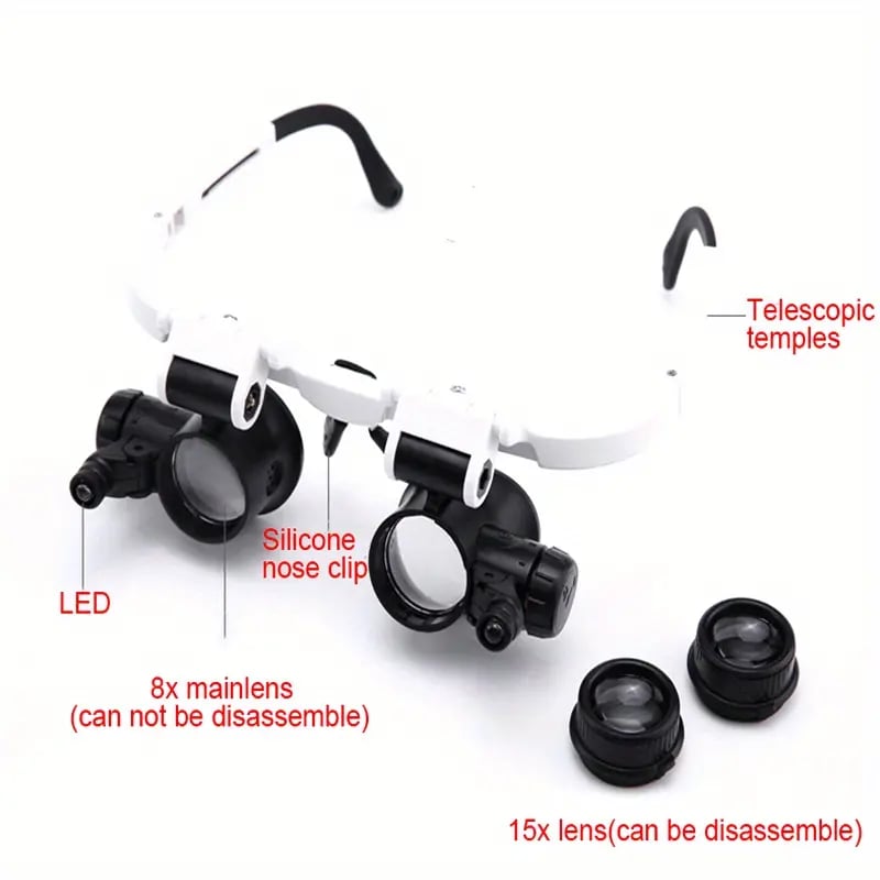 ⚡️Hot Sale - 50% OFF⚡️LED Glasses Magnifier 8x 15x 23x